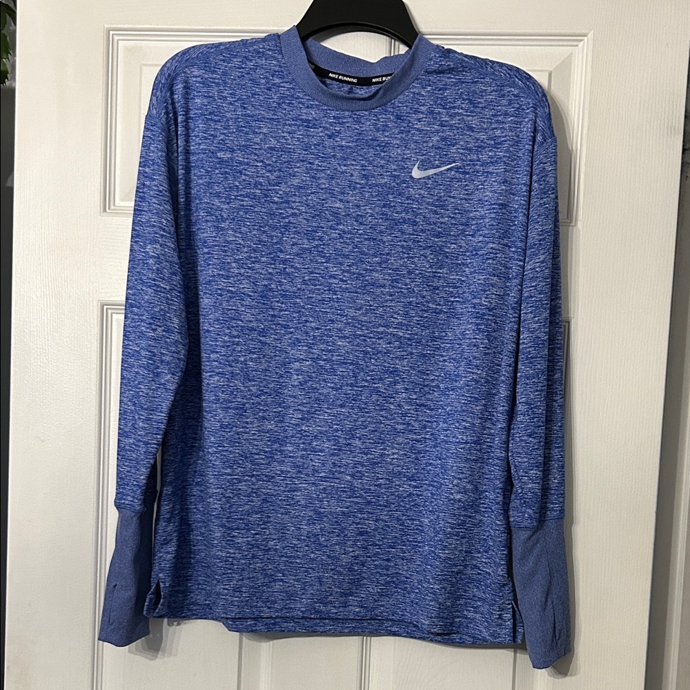 Nike Men’s Heathered Royal Blue Long-Sleeve Dri-FIT Crew